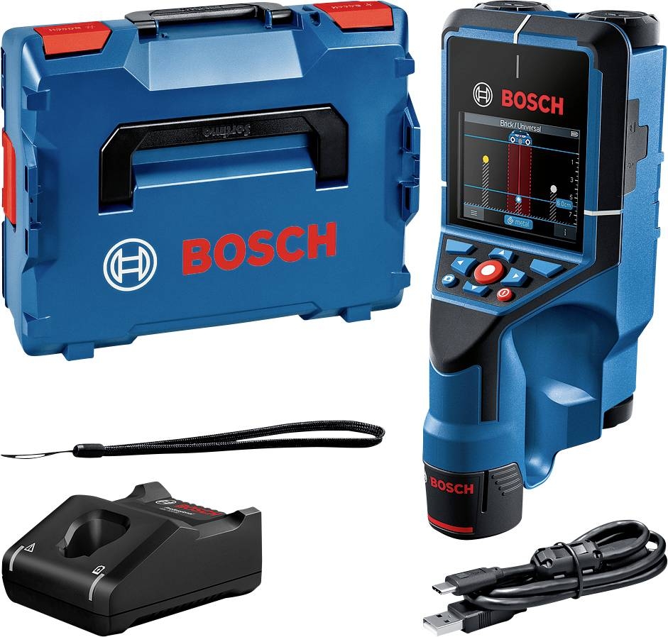 Bosch Bleu 0601081601 D-tect 200 C Détecteur mural 1x 12V 2.0 Ah et chargeur rapide GAL 12V-40 CV