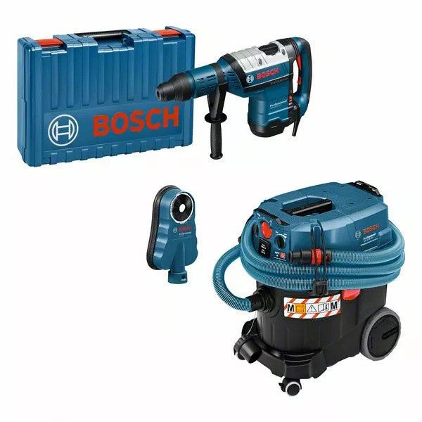 Bosch Bleu 0615A5004K GBH 8-45 DV Marteau combiné + GAS 35 M AFC Aspirateur + GDE 68 Dispositif d'aspiration