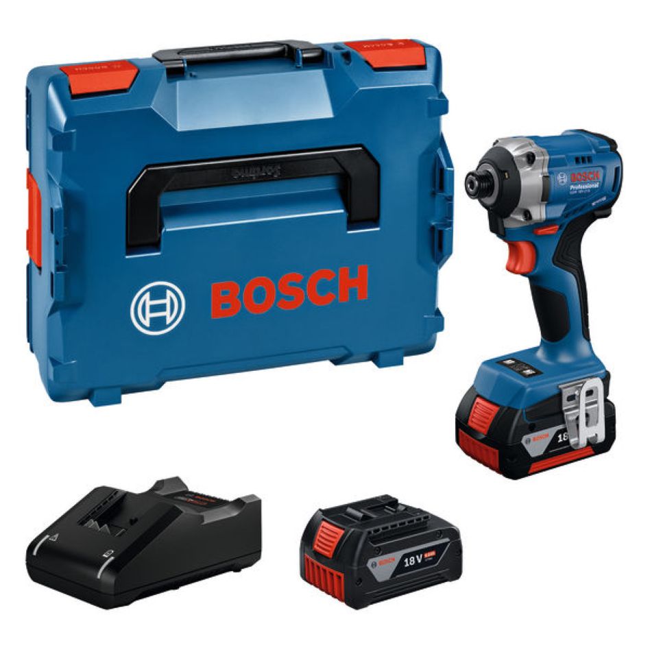 Bosch Bleu 06019N2002 GDR 18V-215 visseuse sans fil 2x 4.0 Ah et chargeur GAL 18V-40 en L-BOXX
