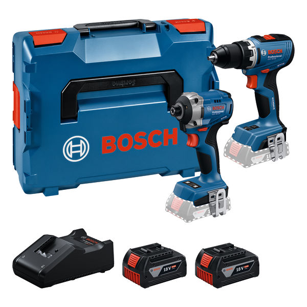 Bosch Bleu 0615A50090 Combipack 2 machines GSR + GDR 2x 18V 5.0Ah et chargeur en L-BOXX