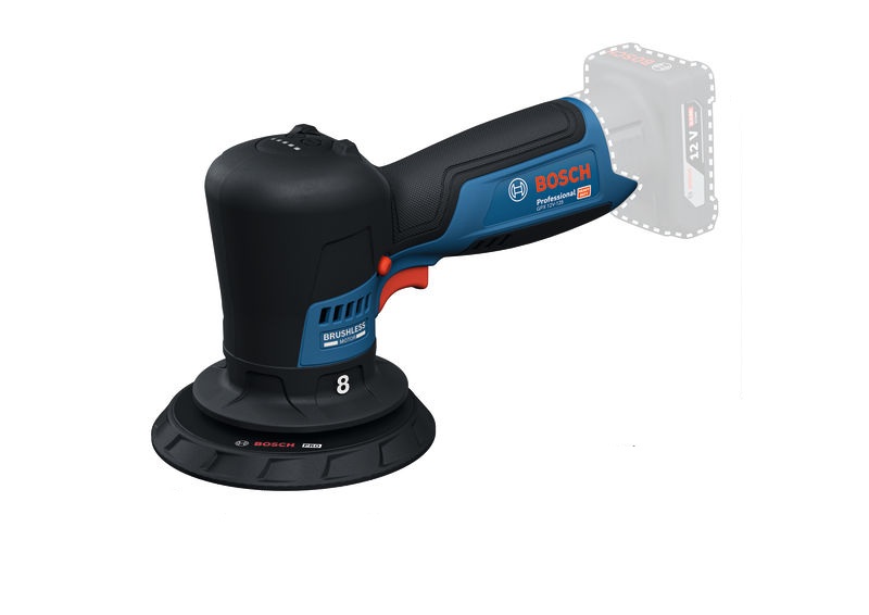 Bosch Bleu 06019L4101 GPX12V-125 Polisseuse Accu excl. batterie et chargeur avec support, tampon de polissage en bo&icirc;te