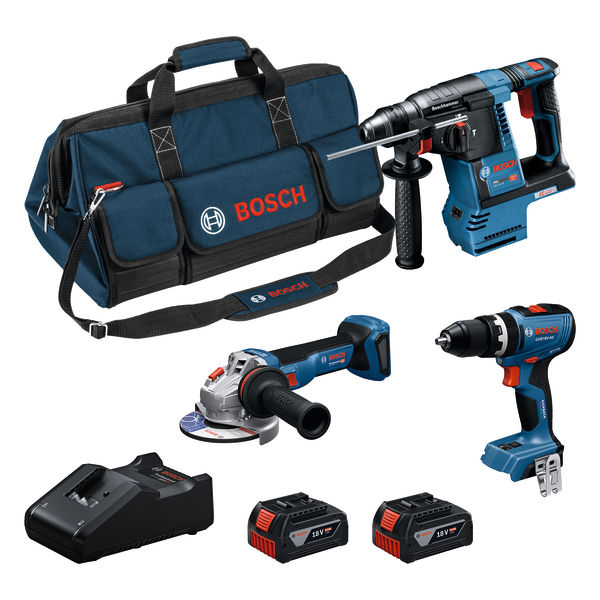 Bosch Bleu 0615A002M4 Kit de batterie 3 outils 18V dans le sac &agrave; outils