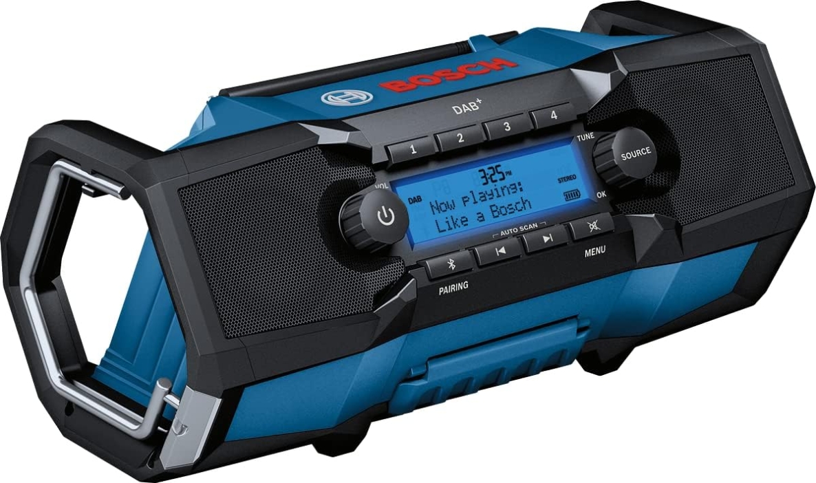 Bosch Bleu 06014A3100 GPB 18V-2 SC Radio professionnelle de chantier DAB+ 18V sans piles ni chargeur