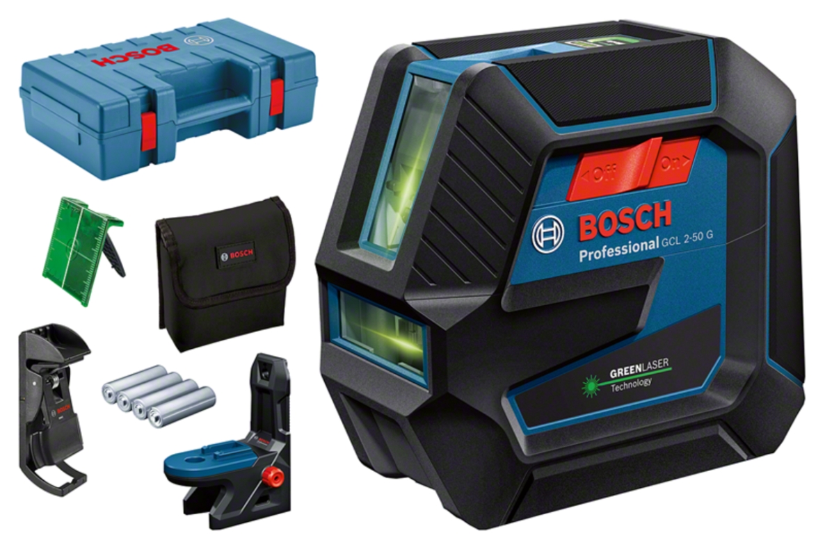 Bosch Bleu 0601066M02 GCL 2-50 G Combination Laser Green avec Spot Laser et Line Laser dans un étui