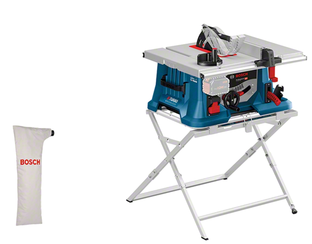 Bosch Bleu 0601B44002 GTS 18V-216 Professional Accu Table Saw 216MM 18V excl. batteries et chargeur + support GTA 560