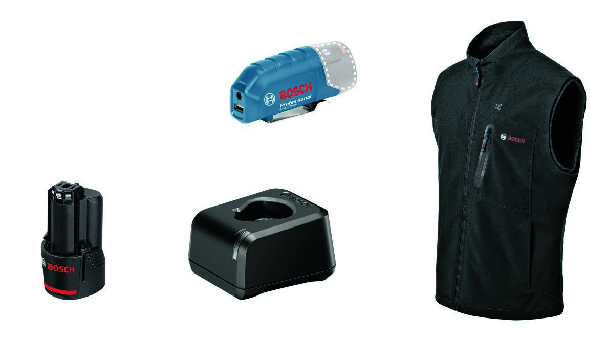 Bosch Bleu 06188000G9 GHV 12+18V XA 3XL Bodywarmer chauffant 1x 2.0 Ah et chargeur GAL 12V-20