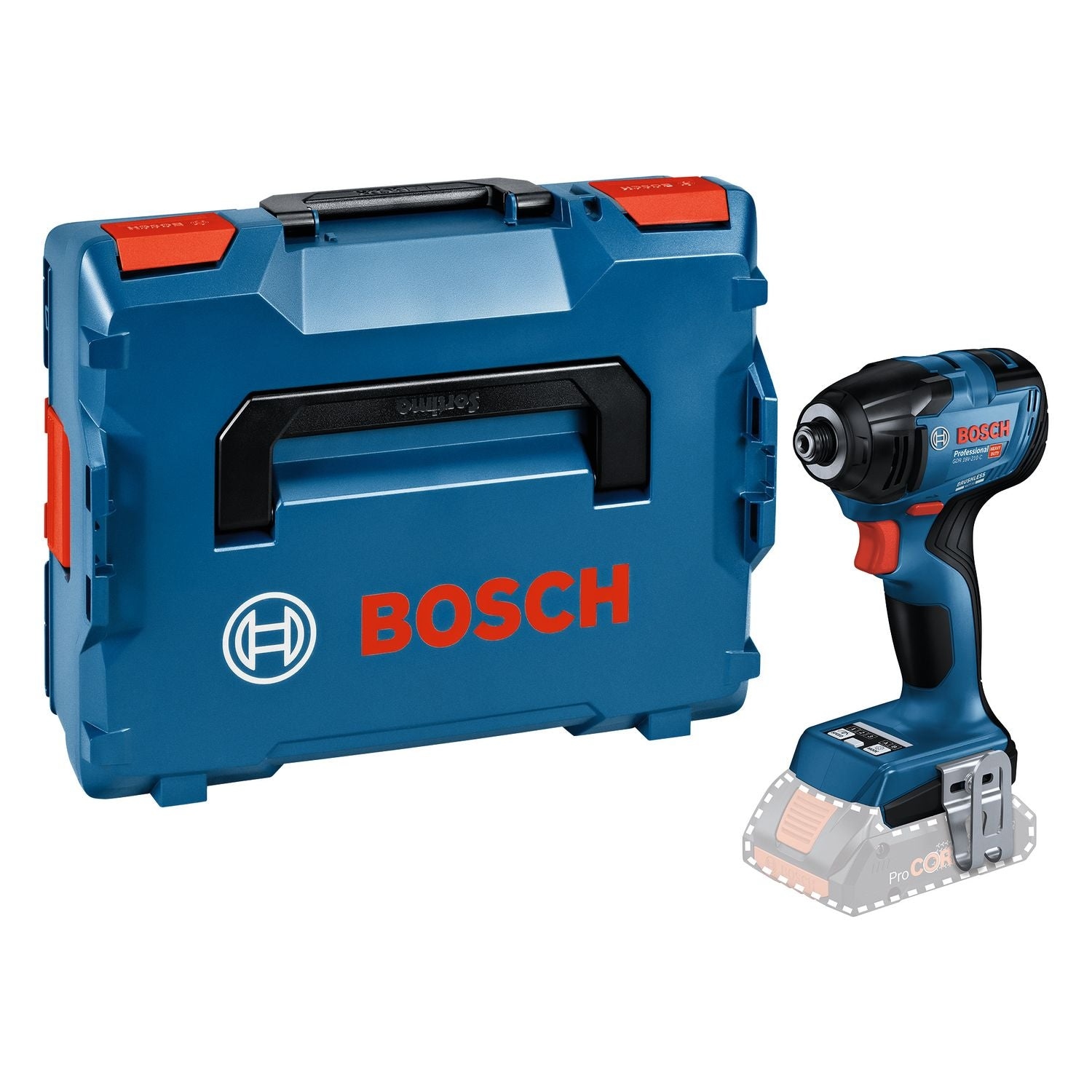 Bosch Bleu 06019J0101 GDR 18V-210 C visseuse à chocs sans fil 18 volts sans batteries et chargeur en L-Boxx