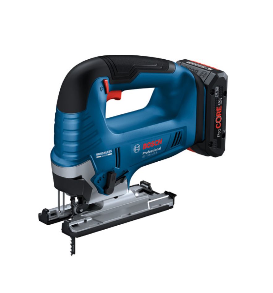 Bosch Bleu 06015B3000 GST 18V-125 B Scie sauteuse professionnelle 18V excl. batteries et chargeur en L-Boxx