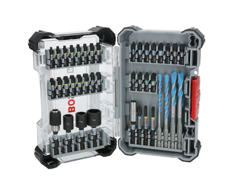 Bosch Bleu Accessoires 2608521U85 Embouts de vissage à percussion PRO et embouts de perçage Multi Construction, set mixte, 40-spl.