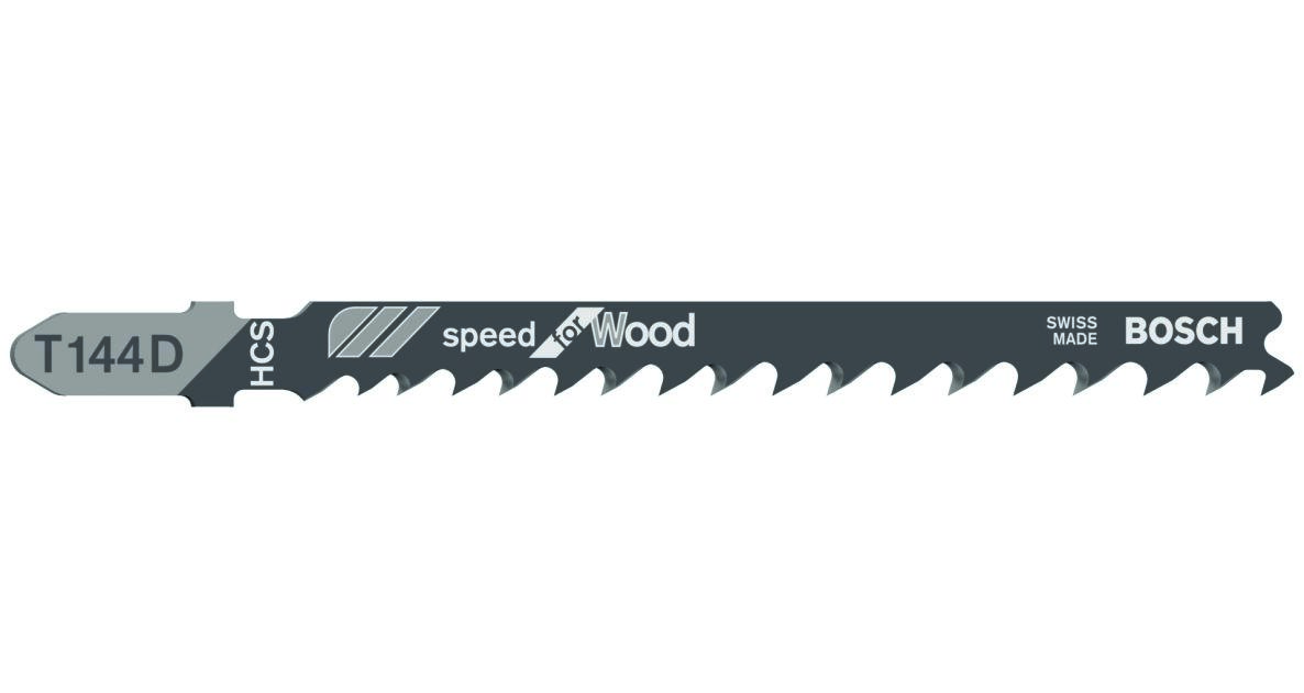 Bosch Bleu Accessoires 2608630040 T144D Lames de scie sauteuse arbre en T par 5 Bois