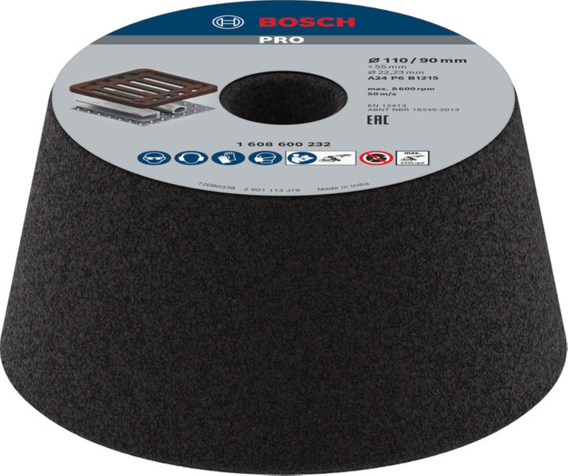 Bosch Bleu Accessoires 1608600232 PRO Disque conique en métal, 90 x 110 x 55 mm, G24