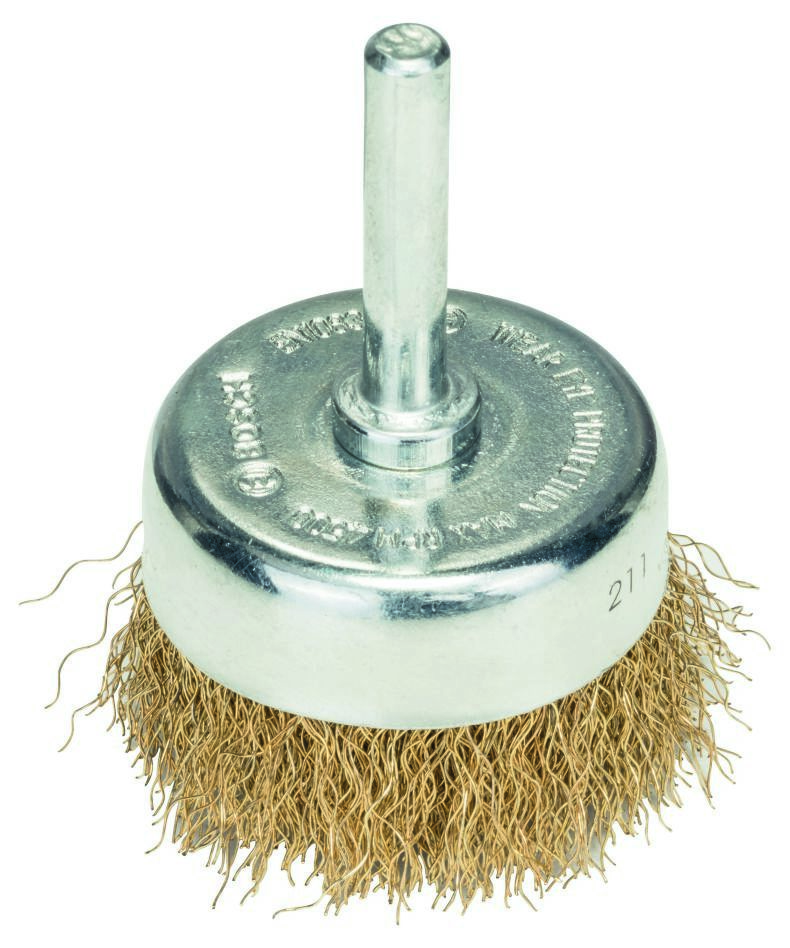 Bosch Bleu Accessoires 2608622008 Brosse en acier 50 mm ondulée 6 mm arbre Laiton