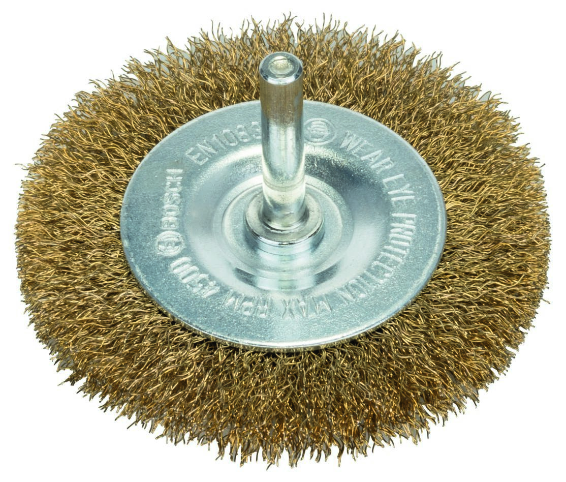 Bosch Bleu Accessoires 2608622009 Brosse à disque 75 mm ondulée 6 mm arbre Laiton