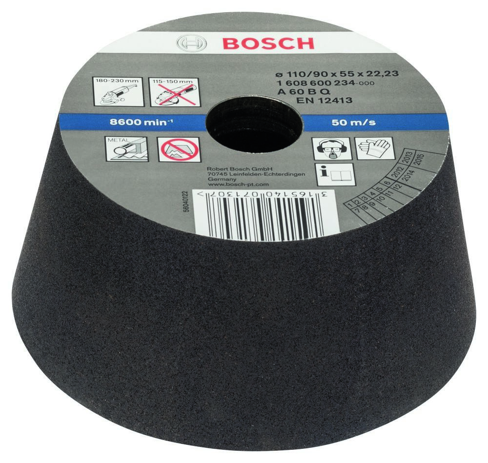 Bosch Bleu Accessoires 1608600234 Cuvette de ponçage, conique - métal/fonte 90 mm, 110 mm, 55 mm, 60