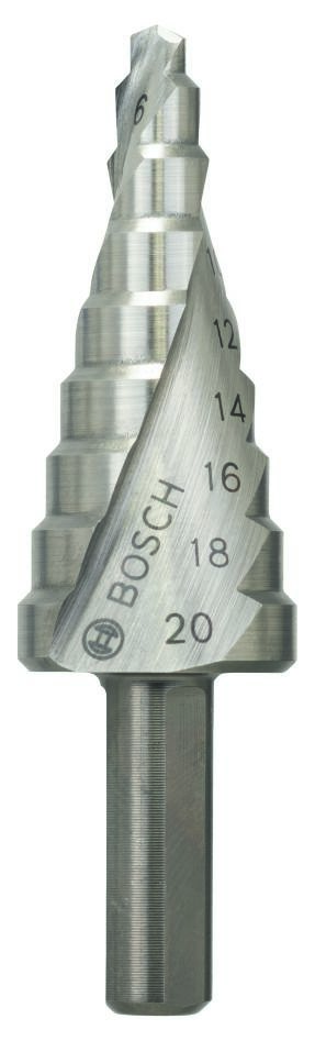 Bosch Bleu Accessoires 2608597519 Forets étagés HSS 4-20 mm à queue 3 cannelures