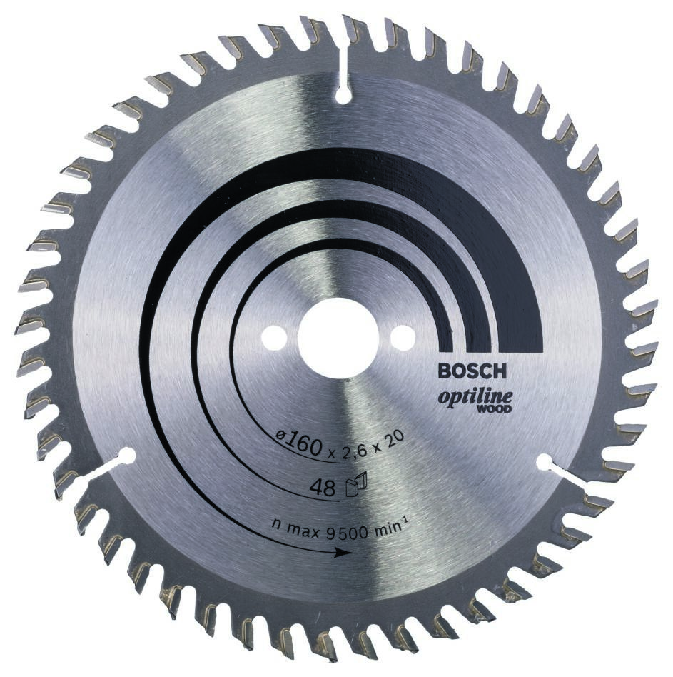 Bosch Bleu Accessoires 2608640732 Lames de scies circulaires 160 x 20 x 48T Optiline Wood