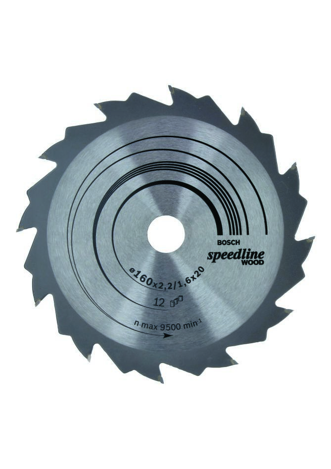 Bosch Bleu Accessoires 2608640786 Lame de scie circulaire 160 x 20 x 12T bois Speedline