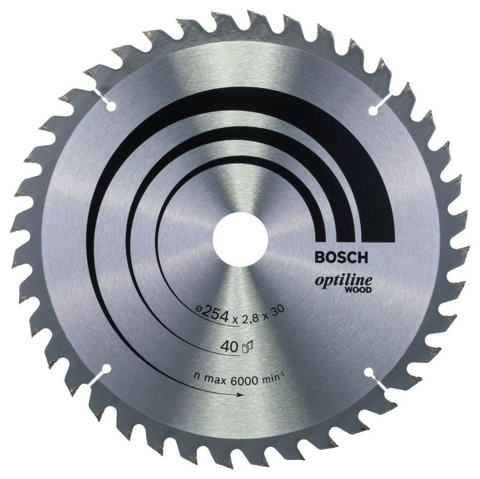 Bosch Bleu Accessoires 2608640443 Lame de scie circulaire 254 x 30 x 40T bois Optiline