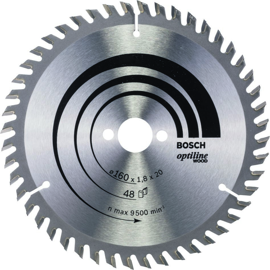 Bosch Bleu Accessoires 2608641172 Lames de scies circulaires 160 x 20 x 48T Optiline Wood