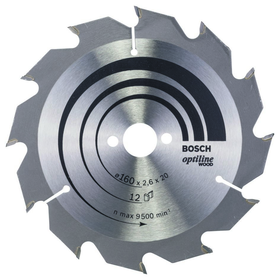 Bosch Bleu Accessoires 2608641173 Lame de scie circulaire 160 x 20 x 12T bois Optiline