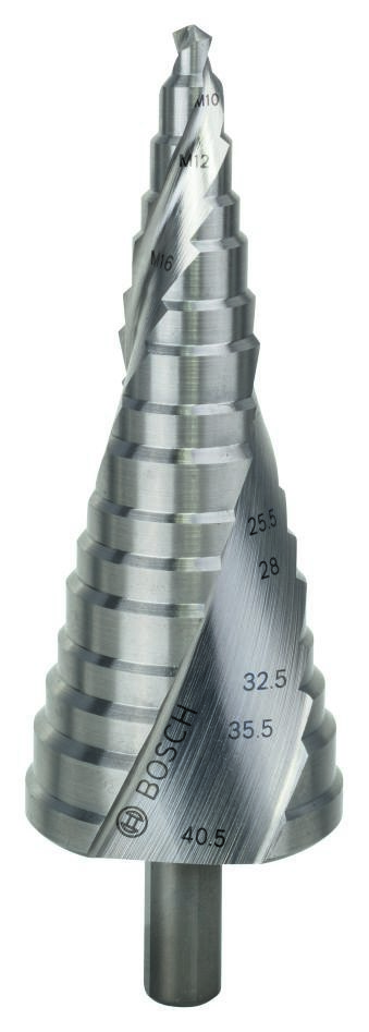 Bosch Bleu Accessoires 2608587427 Forets étagés HSS M10-M40 à queue 3 cannelures (pour presse-étoupes)