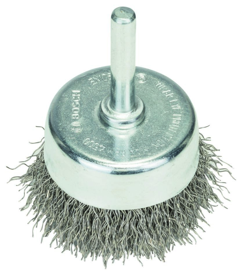 Bosch Bleu Accessoires 2608622117 Brosse en acier pour cuvette 50 mm ondulée 6 mm arbre en acier inoxydable