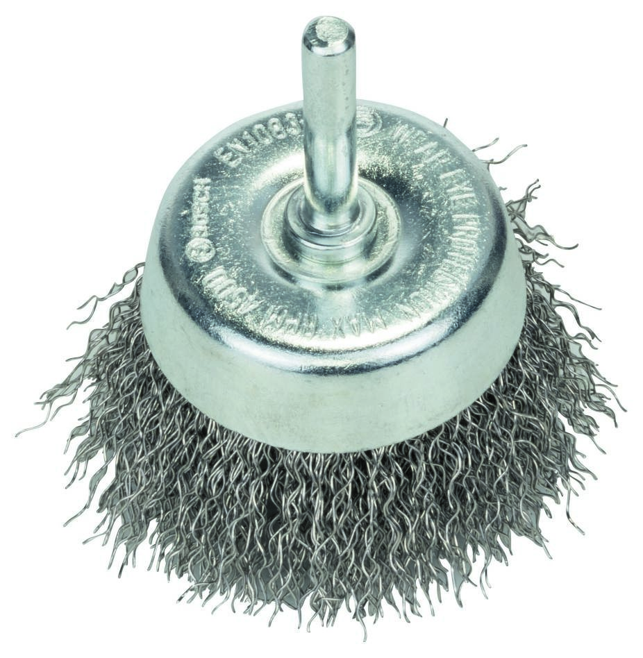 Bosch Bleu Accessoires 2608622118 Brosse en acier pour cuvette 60 mm ondulée tige de 6 mm Inox