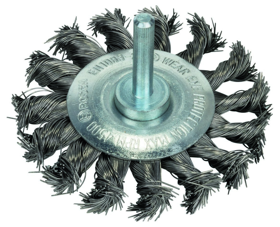 Bosch Bleu Accessoires 2608622125 Brosse à disque 70 mm tressée tige 6 mm Inox