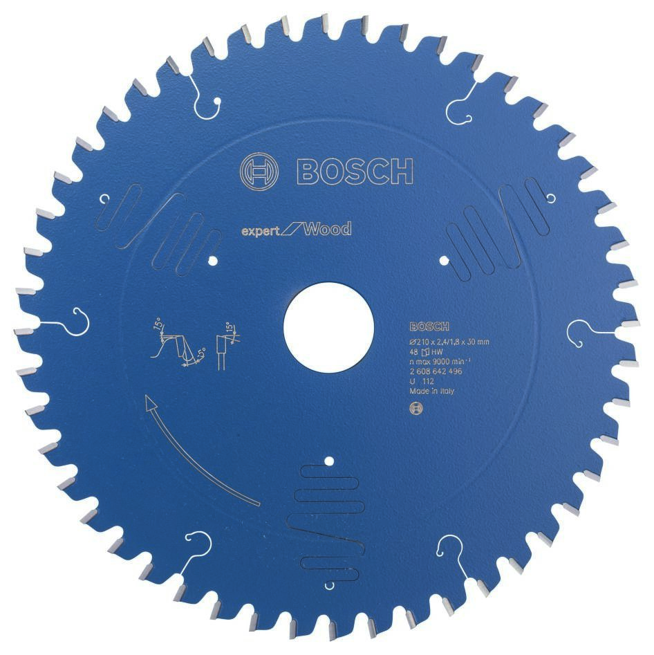 Bosch Bleu Accessoires 2608642496 Lame de scie circulaire en carbure Expert pour le bois 210 x 30 x 48T