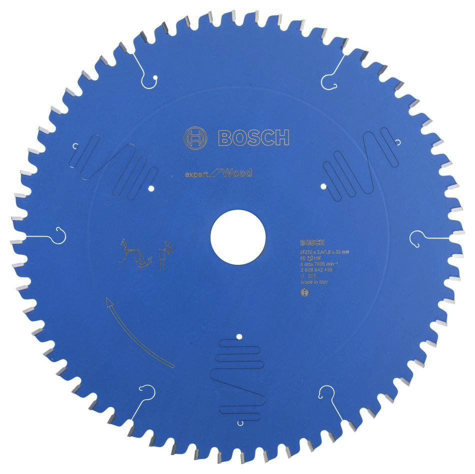 Bosch Bleu Accessoires 2608642498 Lame de scie circulaire en carbure Expert pour le bois 250 x 30 x 60T