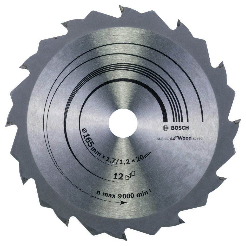 Bosch Bleu Accessoires 2608642600 Lame de scie circulaire 165 x 20 x 12T bois Speedline