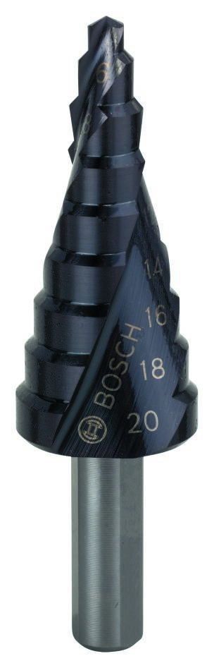Bosch Bleu Accessoires 2608588066 Forets étagés HSS-AlTiN 4-20 mm à queue 3 cannelures
