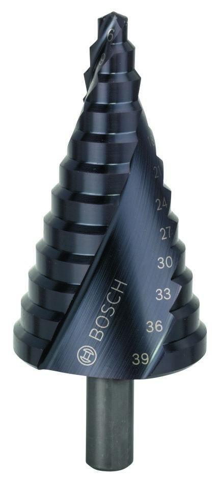 Bosch Bleu Accessoires 2608588068 Forets étagés HSS-AlTiN 6-39 mm à queue 3 cannelures