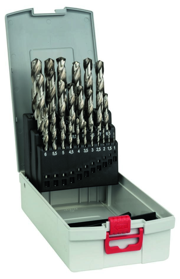 Bosch Bleu Accessoires 2608587017 Jeu de Forets à métaux ProBox de 25 pièces HSS-G, DIN 338, 135° 1-13 mm