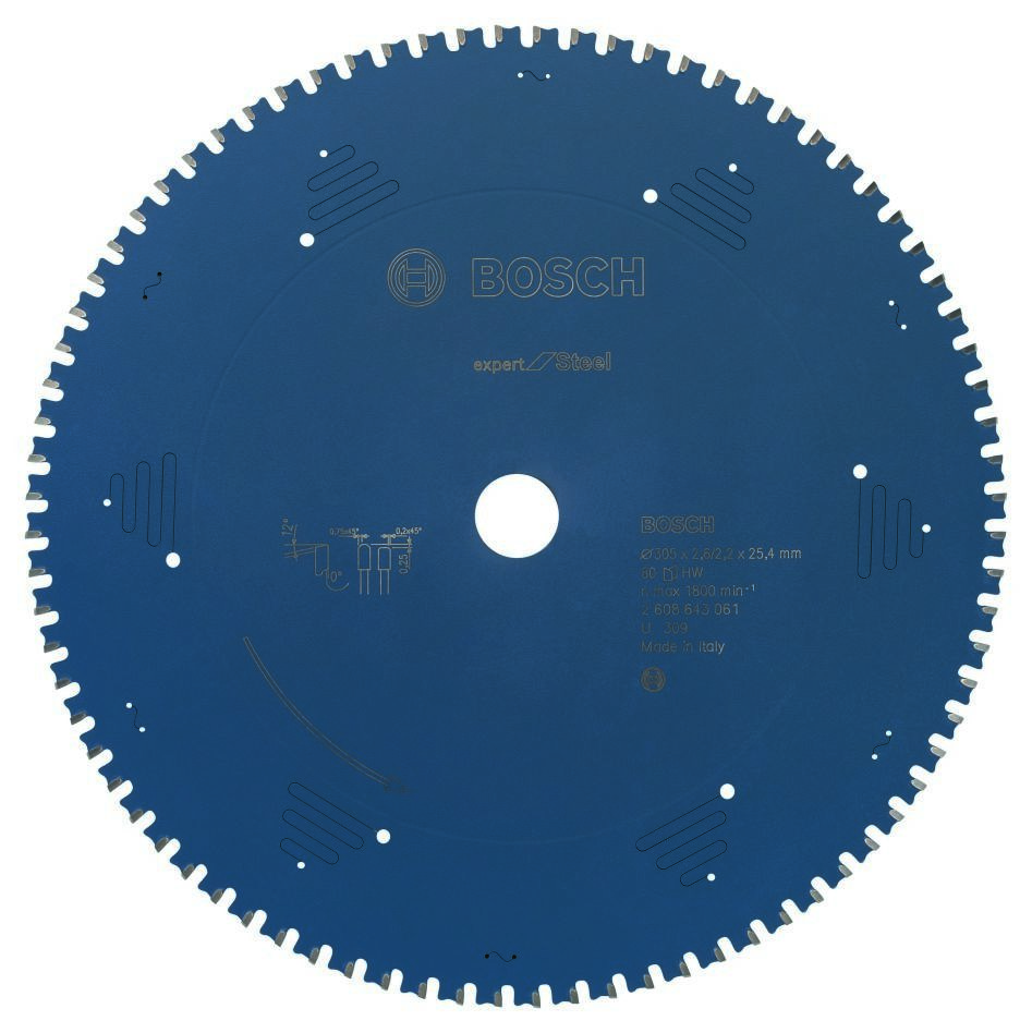 Bosch Bleu Accessoires 2608643061 Lame de scie circulaire carbure Expert pour acier 305 x 25.4 x 80T