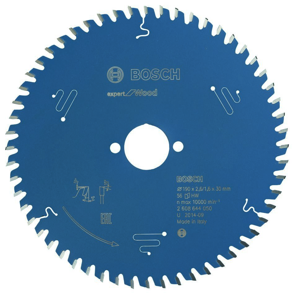 Bosch Bleu Accessoires 2608644050 Lame de scie circulaire carbure Expert pour bois 190 x 30 x 56T