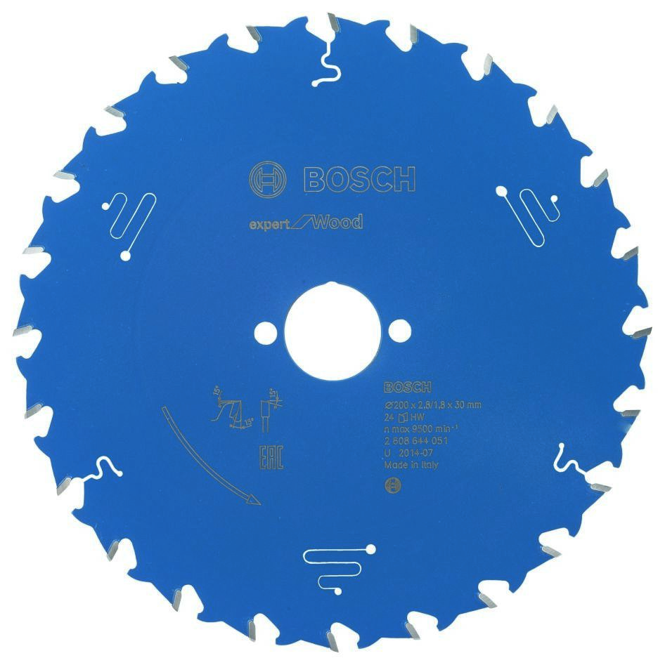 Bosch Bleu Accessoires 2608644051 Lame de scie circulaire carbure Expert pour bois 200 x 30 x 24T
