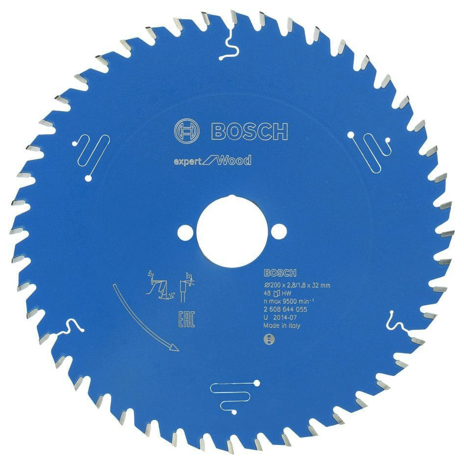 Bosch Bleu Accessoires 2608644055 Lame de scie circulaire carbure Expert pour bois 200 x 32 x 48T