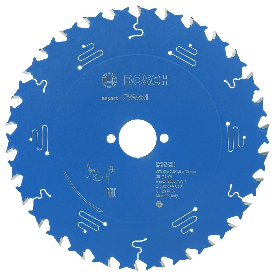 Bosch Bleu Accessoires 2608644058 Lame de scie circulaire carbure Expert pour bois 210 x 30 x 30T