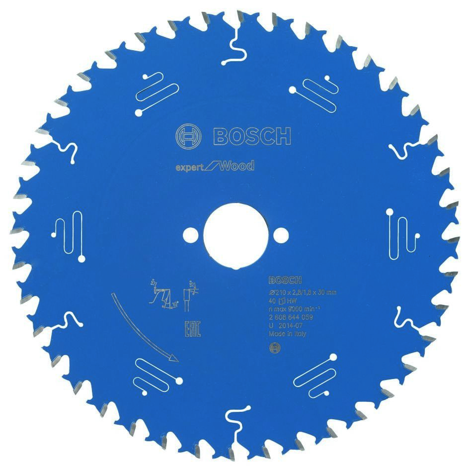 Bosch Bleu Accessoires 2608644059 Lame de scie circulaire carbure Expert pour bois 210 x 30 x 40T