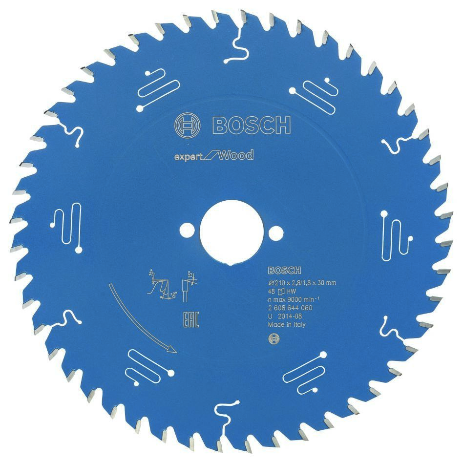Bosch Bleu Accessoires 2608644060 Lame de scie circulaire Expert pour bois, 210 x 30 x 2.8 mm, 48T