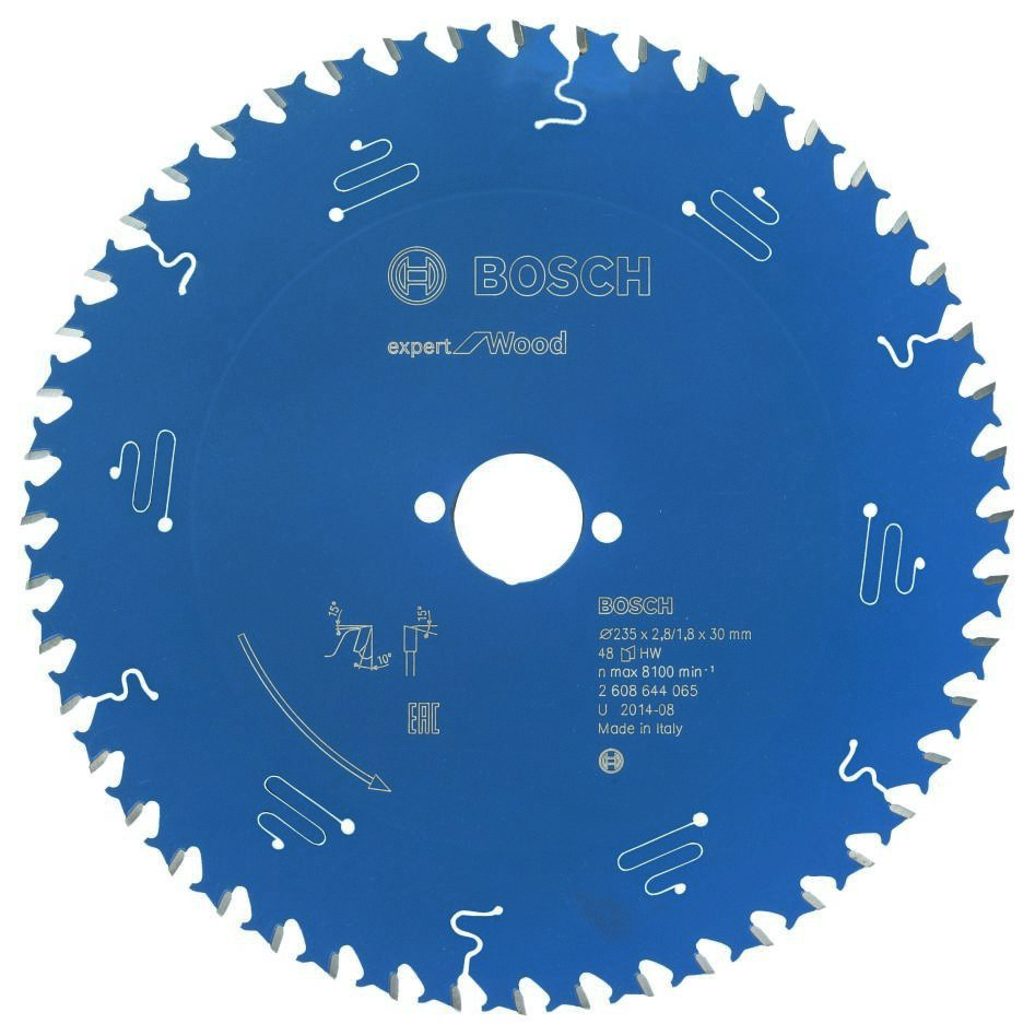 Bosch Bleu Accessoires 2608644065 Lame de scie circulaire carbure Expert pour bois 235 x 30 x 48T