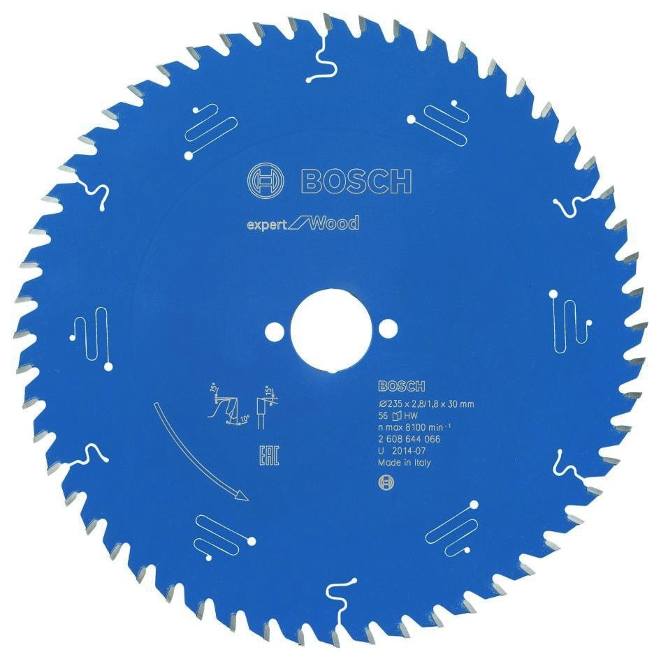 Bosch Bleu Accessoires 2608644066 Lame de scie circulaire carbure Expert pour bois 235 x 30 x 56T
