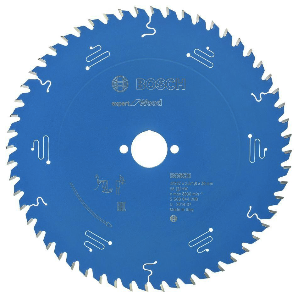 Bosch Bleu Accessoires 2608644068 Lame de scie circulaire carbure Expert pour bois 237 x 30 x 56T