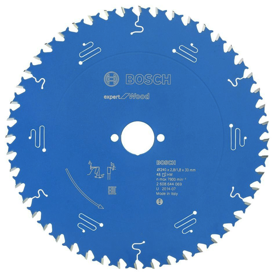Bosch Bleu Accessoires 2608644069 Lame de scie circulaire carbure Expert pour bois 240 x 30 x 48T
