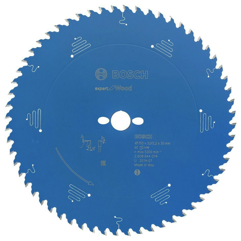 Bosch Bleu Accessoires 2608644074 Lame de scie circulaire carbure Expert pour bois 355 x 30 x 60T