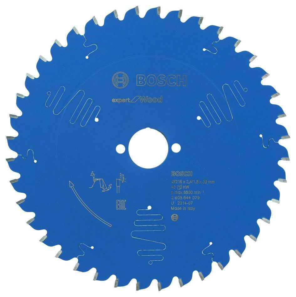 Bosch Bleu Accessoires 2608644079 Lame de scie circulaire carbure Expert pour bois 216 x 30 x 40T