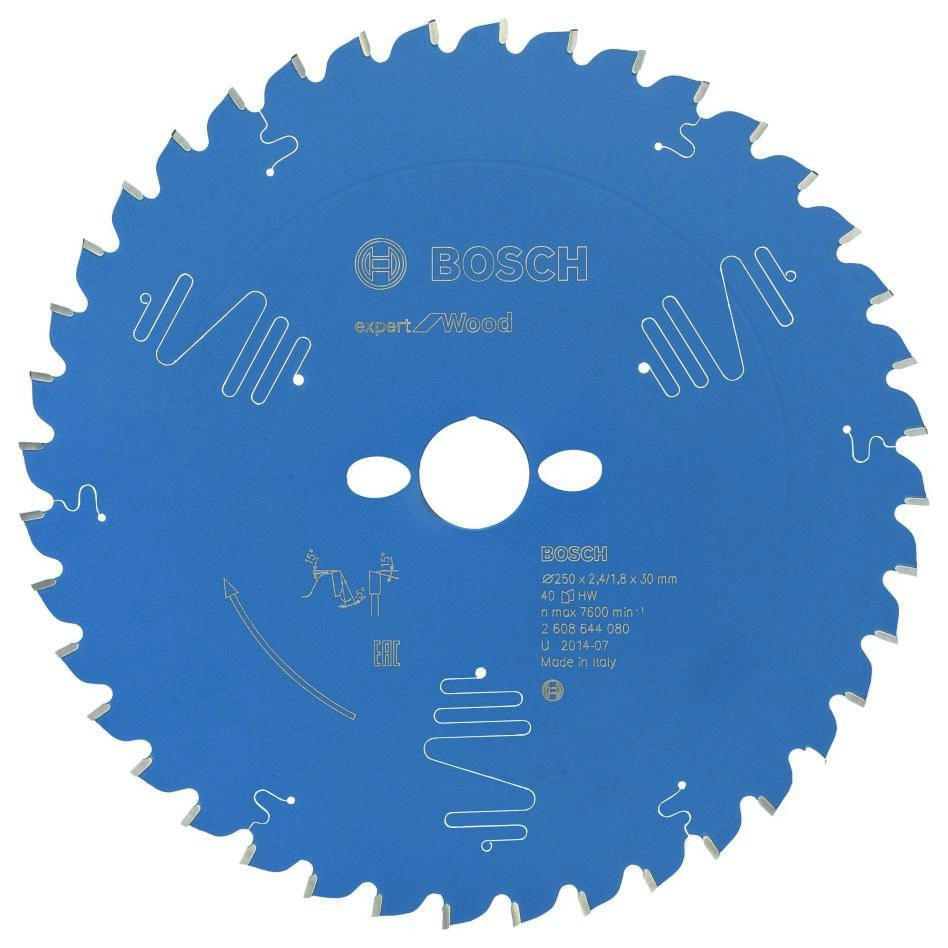 Bosch Bleu Accessoires 2608644080 Lame de scie circulaire carbure Expert pour bois 250 x 30 x 40T