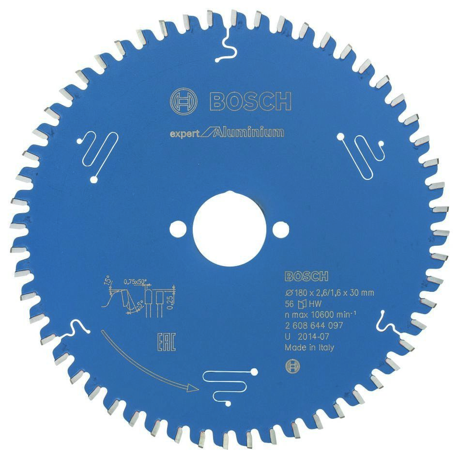 Bosch Bleu Accessoires 2608644097 Lame de scie circulaire carbure Expert pour aluminium 180 x 30 x 56T