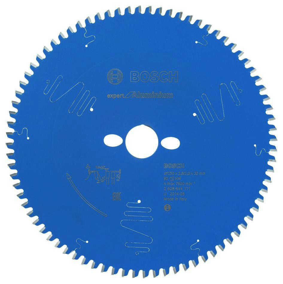 Bosch Bleu Accessoires 2608644111 Lame de scie circulaire carbure Expert pour aluminium 250 x 30 x 80T